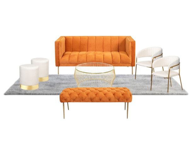 Lounge Felpa Naranja + Blanco