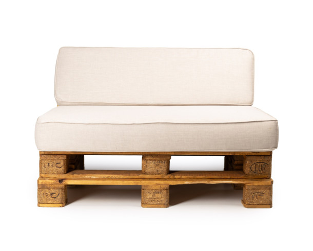 Sofa Pallet, Cojin Beige, 2 Cuerpos