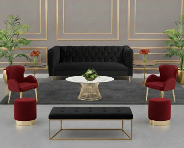 Lounge Felpa Negro  y Rojo 2, 9px