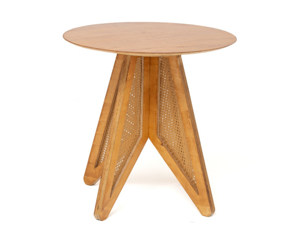 Mesa Baja Madera Enjuncada, D: 80 cm, Alt: 77 cm