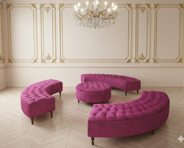 Lounge Banquetas Morado 1, Felpa