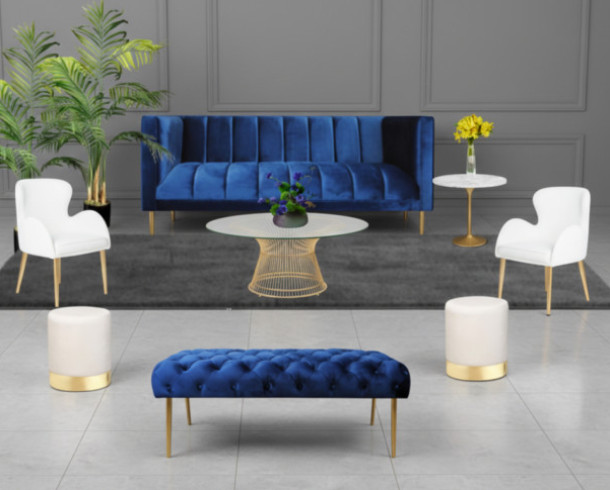 Lounge Azul Felpa + Blanco 2