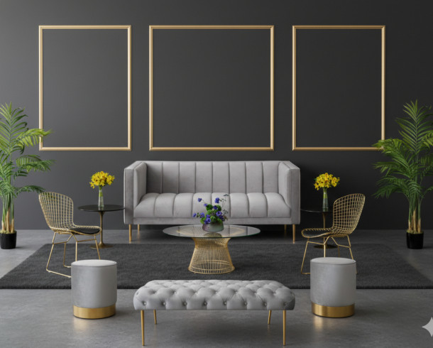 Lounge Felpa Gris + Dorado