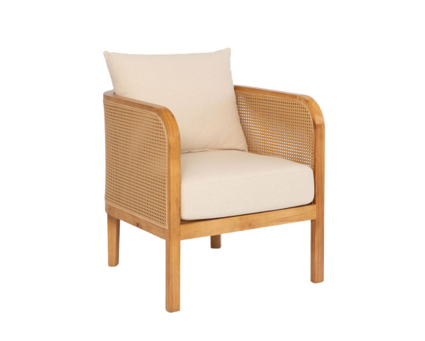 Sillon Beige Enjuncado Cuadrado, 80 x 80, Alt: 80 cm