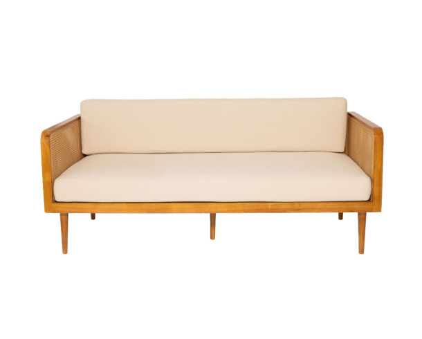 Sofa Beige Enjuncado Cuadrado, 190 x 81 cm, Alt: 75 cm