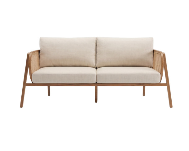 Sofa Beige Enjuncado A, 203 x 84 cm, Alt: 72 cm