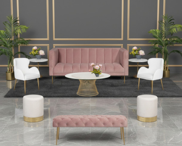 Lounge Felpa Rosado +Blanco